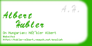 albert hubler business card